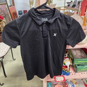 Kids Hurley Polo Shirt Black Short Sleeve Size 6/7